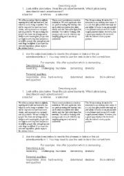 English Worksheet: Describing a job