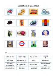 English Worksheet: BRITISH SYMBOLS (cut and paste)