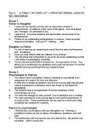English worksheet: PART 3      A FAMILY IN CONFLICT