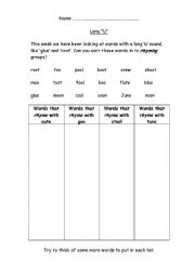 English worksheet: Long U