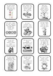 English Worksheet: Food question cards Part II