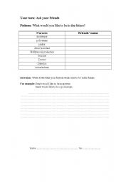 English worksheet: job in the future