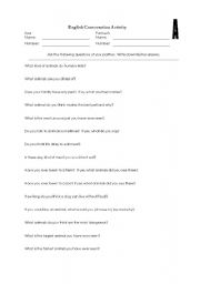 English worksheet: English Conversation Activity