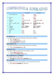 English Worksheet: COMPARATIVES & SUPERLATIVES (5 pages) - different levels