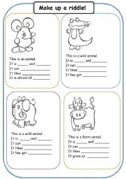 English Worksheet: Make up a riddle!