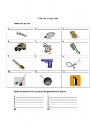 English worksheet: Jobs and Occupations worksheet 1