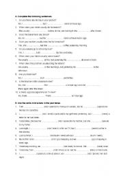 English Worksheet: simple past