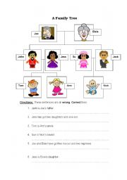 English Worksheet: A Family Tree