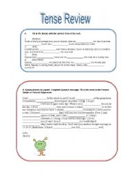 English Worksheet: Tense Review