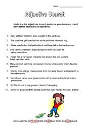 English worksheet: Adjective