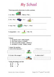 English worksheet: School 1