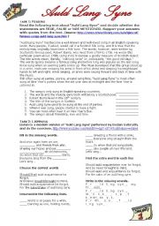 English Worksheet: Auld Lang Syne