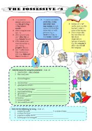 English Worksheet: The possessive s