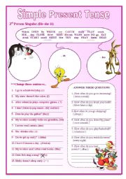 English Worksheet: Simple Present Tense