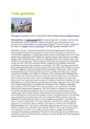 English Worksheet: pollution