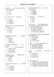 English Worksheet: adjective or adverb