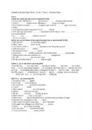 English worksheet: QUIZ ON TENSES,ADJECTIVES AND COUNTABLE NOUNS 