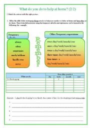 English Worksheet: What do you do to help at home? (2/2)