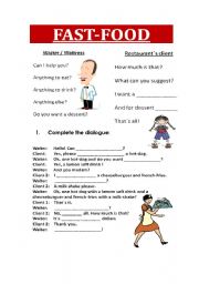 English Worksheet: In a restaurant - vocabulary