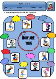 English Worksheet: HOW ARE YOU?