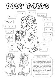 English Worksheet: Body parts