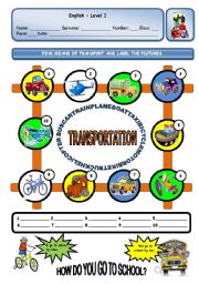 English Worksheet: TRANSPORTATION