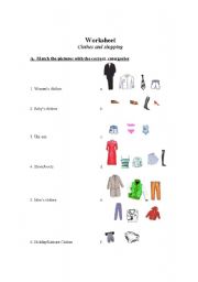 English Worksheet: Clothes and shopping