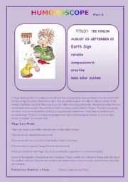 English Worksheet: Humoroscope Part 4 VIRGO