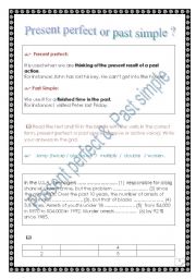 English Worksheet: Present  perfect of Past simple? (reminder, exercise, answer key)