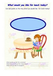 English Worksheet: What would you like for lunch today?