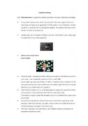 English worksheet: Creative writing