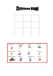 English Worksheet: Christmas bingo