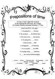 prepositions of time