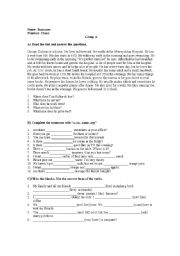 English Worksheet: an elementary quiz