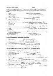 English Worksheet: Revision of Tenses, Some, Any, Compounds, Adjective Adverb