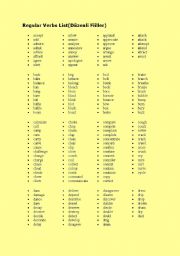English Worksheet: Regular verbs