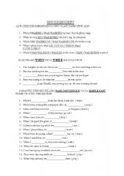 English worksheet: past tense & when -while