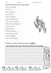 English Worksheet: The dalmatians WH QUESTIONS