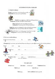 English Worksheet: Interpretation of dreams