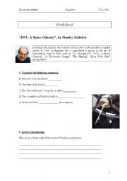 English worksheet: Worksheet - Movies 2001 Space Odyssey and Matrix