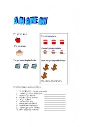 English Worksheet: a/ an/ some/ any