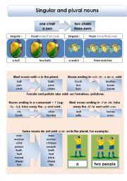 English Worksheet: Singular and plural nouns