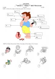 English Worksheet: Revision for ILLNESSES and PREPOSITIONS of PLACE