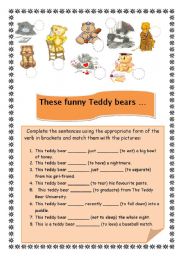 English Worksheet: These funny Teddy bears...
