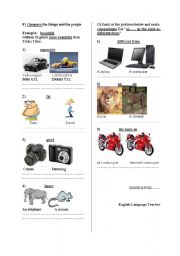 English Worksheet: comparatives