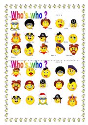 English Worksheet: WHOS WHO ? face pairwork !!!!!!!!!!!!!!!!!!!!!!!!!!!!!!!!!!!!!!!!!