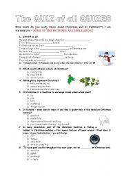 English Worksheet: THE GIANT CHRISTMAS QUIZ