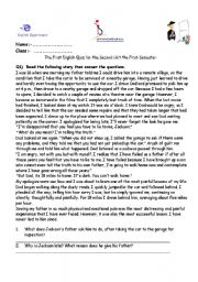 English Worksheet: quiz short stories