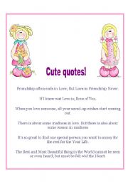 LOVELY QUOTES LOVE AND FRIENDSHIP !