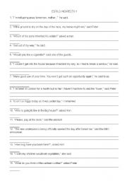 English Worksheet: reported speech